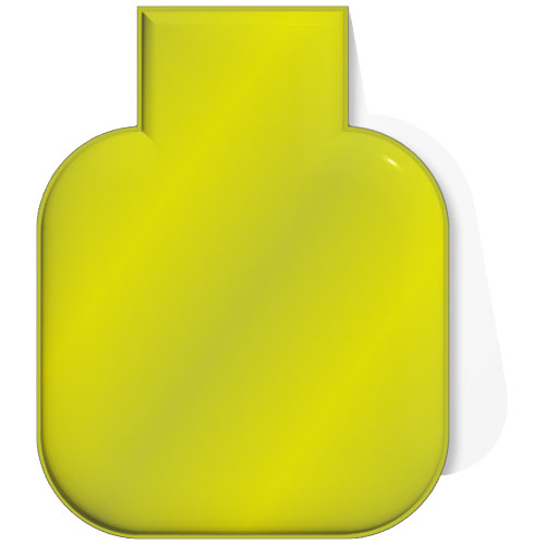 Aimant carré publicitaire réfléchissant. Jaune néon